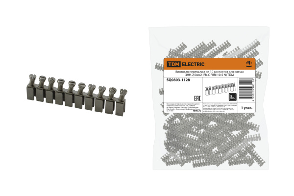 Винтовая перемычка на 10 контактов для клемм ЗНН-2,5мм2 (Ph-C FBRI 10-5 N) TDM Винтовая перемычка на 10 контактов для клемм ЗНН-2,5мм2 (Ph-C FBRI 10-5 N) TDM