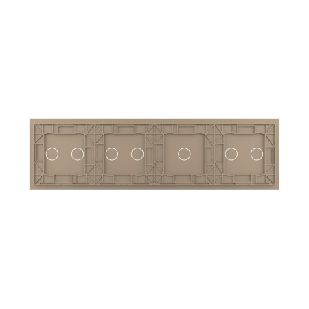 Панель для четырех сенсорных выключателей, 7 клавиш (2+1+2+2), цвет золотой, стекло Livolo