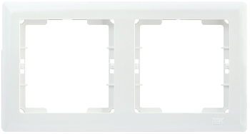 Рамка 2-местная горизонтальная РГ-2-ББ BOLERO белый IEK
