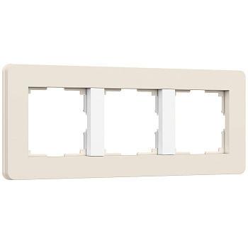 Split Рамка из поликарбоната на 3 поста айвори/белый, soft-touch Werkel