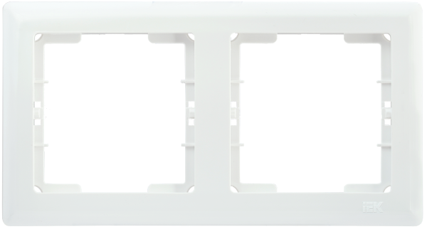 Рамка 2-местная горизонтальная РГ-2-ББ BOLERO белый IEK