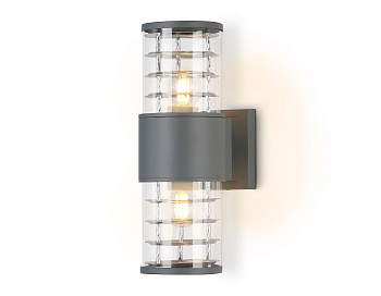 Светильник уличный настенный архитектурный ST2523/2 GR/CL серый/прозрачный IP54 E27/2 max 11W 305*110*155 Ambrella Light