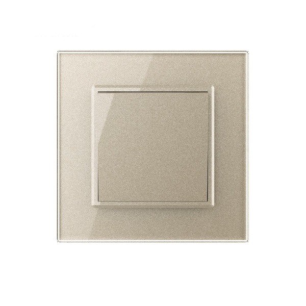 Одноклавишный механический выключатель 1 пост, цвет шампань Livolo