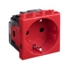 Розетка модульная, 2P+E, с з/ш, "Avanti", "Красный квадрат", 2 модуля DKC