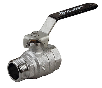 Кран шаровой полнопроходной "мама-папа", ручка, хромиров латунь, 1" ЗУБР