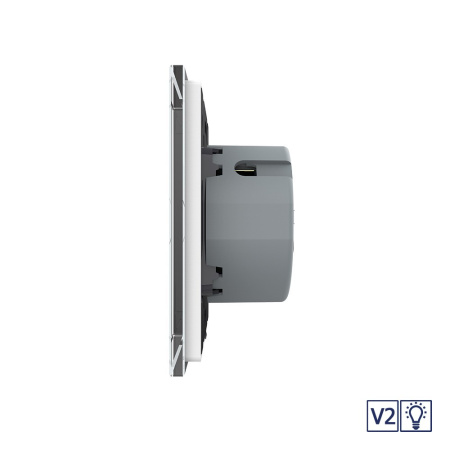 Сенсорный диммер версия 2, 1 клавиша 1 пост Белый Livolo