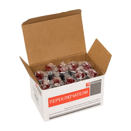 Переключатель ANC-22 2P красный с подсветкой 220В NO+NC PROxima EKF