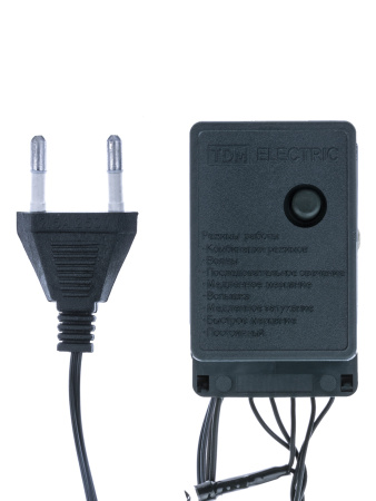 Гирлянда новогодняя светодиодная, СГ 100 З, 220 В, зеленый шнур, многоцветная, 5 м, 8 режимов TDM