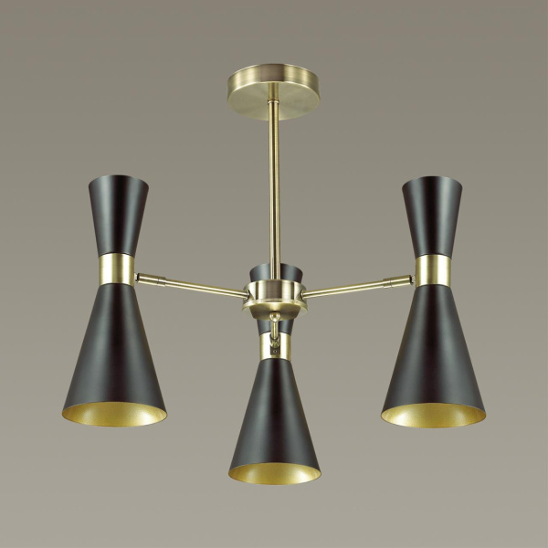 Люстра потолочная E14 3*60W 220V QUINN античная бронза/матовый черный LUMION