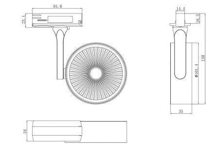Светильник трековый 18Вт 4000K Черный IP20 Oko TR024-1-18B4K Technical