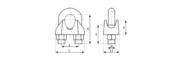 Зажим троса DIN 741, 5мм, 100 шт, оцинкованный, Профессионал ЗУБР