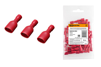 Разъем плоский полностью изолированный РППИ-М 1,25-187 красный (мама) (50 шт) TDM