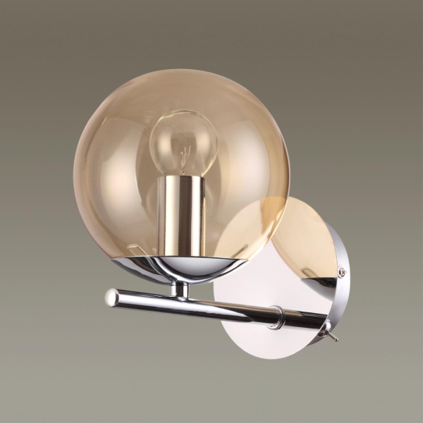 Бра E14 1*40W 220V SIERRA хром,янтарный LUMION