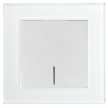 Выключатель 1-клавишный c индикатором, STEKKER, GLS10-7001-01, 250В, 10А, серия Катрин, белый