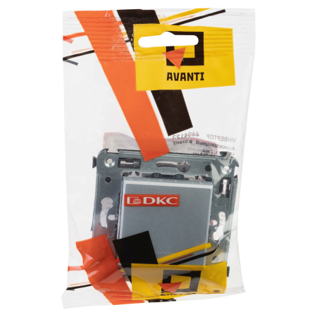 Перекрестный переключатель одноклавишный в стену, "Avanti", "Закаленная сталь" DKC