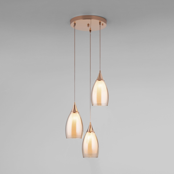 Подвесной светильник с плафонами 3*E14 15Вт золотой IP20 Cosmic (50085/3 золото) Eurosvet