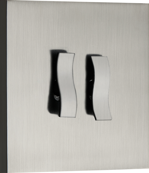 Donel N96 Переключатель на 2 тумблера, клавиша Wave, 10AX 250V, Вороненая сталь, серия DT