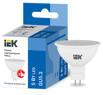 Лампа светодиодная MR16 софит 5Вт 230В 6500К GU5.3 IEK