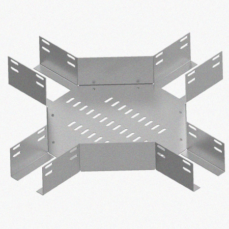 Лоток крестообразный глухой КМГ 300х100 УТ1,5, оцинкованный лист S1,5