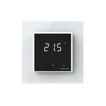 Терморегулятор Welrok LIS для рамки LIVOLO с сенсорным управлением, датчик пола 3 м, цвет черный с белой рамкой
