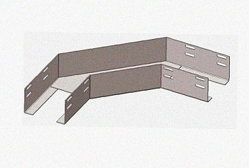 Лоток угловой глухой КГГ 200х100-135 УТ1,5 поворот на 135, оцинкованный лист S1,0