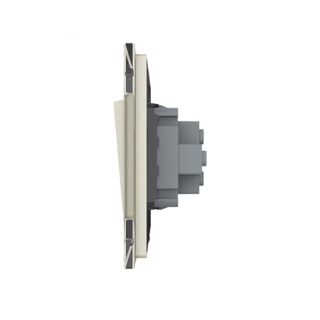 Одноклавишный механический выключатель 1 пост, цвет жемчужный Livolo