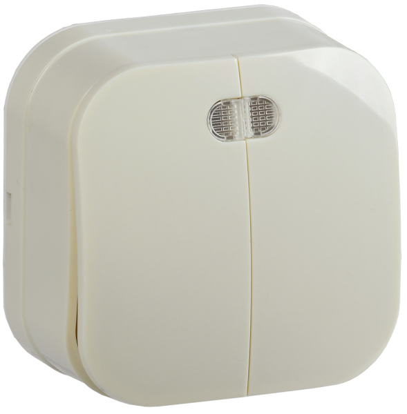 Выключатель 2-клавишный ОУ с индикацией ВС20-2-1-ХК 10А GLORY кремовый IEK