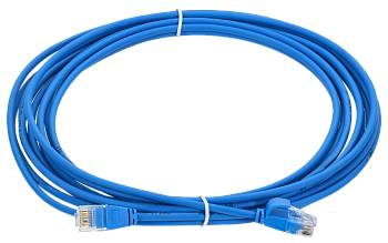 ITK Коммутационный шнур (патч-корд) кат.5E UTP LSZH 3м slim колпачок с язычком синий