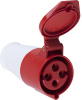 Розетка переносная STEKKER PST32-41-4421 для силовых кабелей сечением 2,5-6 мм², 3 PIN+PE нейлон/латунь 415В, 32А, IP44, красная