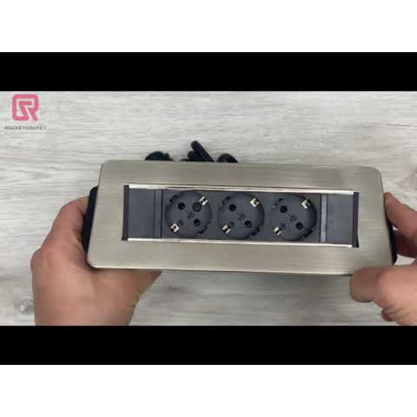 Розетка горизонтальная выдвижная 3EU, кабель 2м, RocketSocket