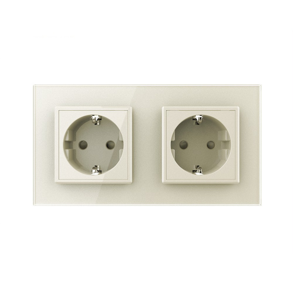 Розетка электрическая 16А 2 поста, цвет жемчужный Livolo