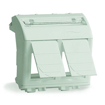 Адаптер для двух информационных разъемов Keystone, белый, 2 мод. DKC