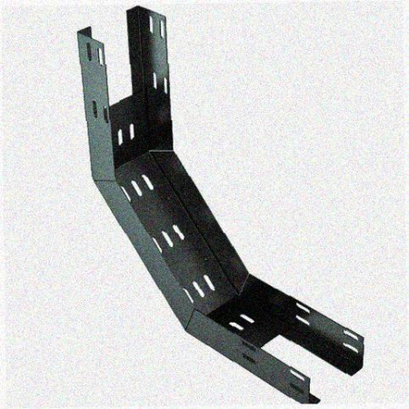 Лоток перфорированный КП 200х80-90 УТ1,5 для поворота трассы вверх на 90, оцинкованный лист S1,0