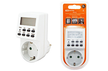 Таймер розеточный электронный ТРЭ-01-1мин/7дн-20on/off-16А (недельный) TDM