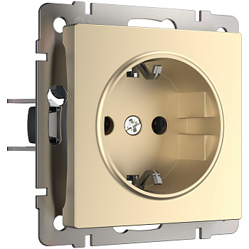 Розетка с заземлением (шампань) СУ IP20 Werkel