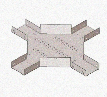 Лоток крестообразный перфорированный КМ 300х100 УТ1,5, оцинкованный лист, S1,0