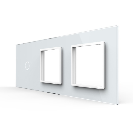 Панель тройная: 1 выключатель + 1 розетка + 1 розетка Белая Livolo