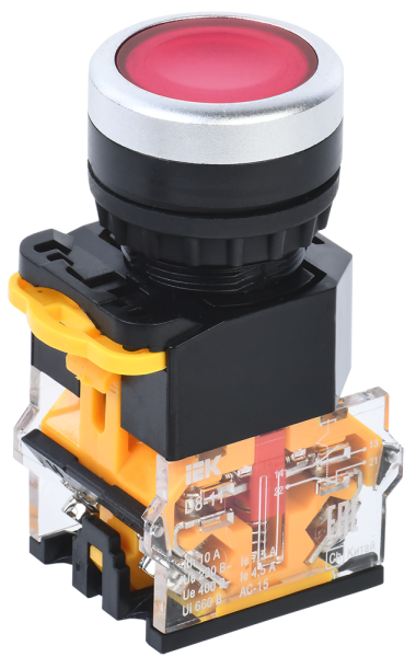 Кнопка управления D8-11 d=22мм 1з+1р красная IEK