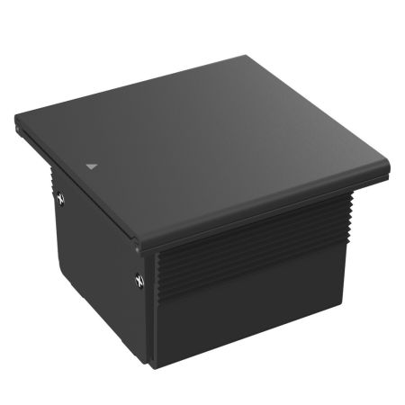 Donel Настольный встраиваемый розеточный блок, сдвижная крышка, 2 мод. (1 мод. 45х45), черный