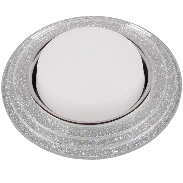 СНЯТ Светильник GX53 H4 стекло круг со ступеньками подсветка 4000K серебряный блеск General