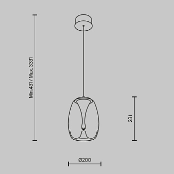 Подвесной светильник LED 7Вт Золото IP20 Splash MOD282PL-L8G3K Maytoni
