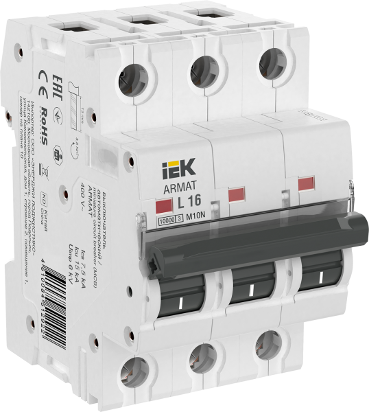 Выключатель автоматический ВА МОД M10N 3П L 16А ARMAT IEK