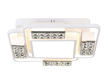 Потолочный светодиодный светильник с пультом FA144 WH белый 96W 500*500*110 (ПДУ РАДИО 2.4) Ambrella Light