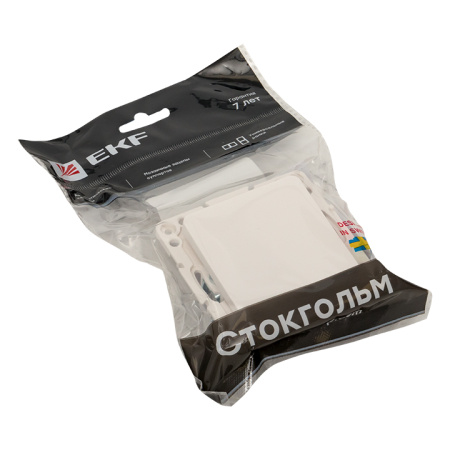 Стокгольм Механизм Выключателя 1-кл, 10А белый EKF