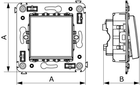 Выключатель одноклавишный в стену, "Avanti", "Белое облако" DKC