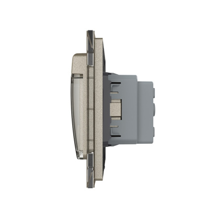 Розетка электрическая 16А с водонепроницаемой крышкой 1 пост, цвет шампань Livolo