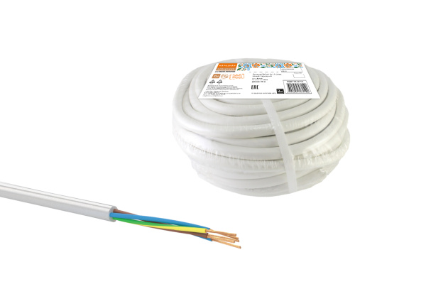 Провод ПВСмб 5х1,5 (20м), белый Народный