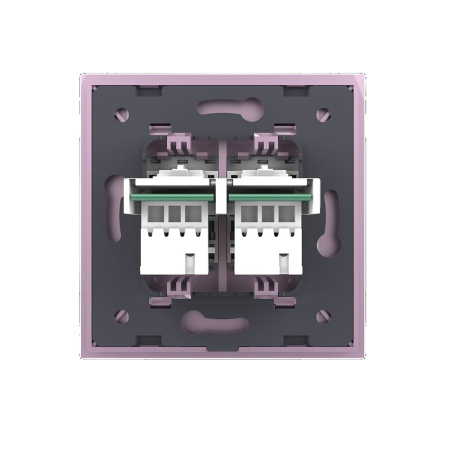 Розетка телефон двойная Розовая Livolo