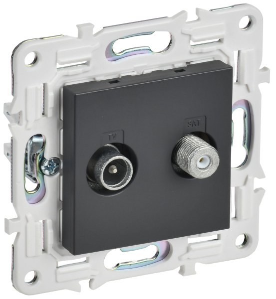 SKANDY Розетка двойная TV+SAT SK-A13T титан IEK