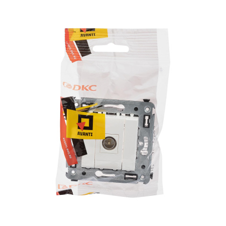 Розетка TV одиночная в стену, "Avanti", "Белое облако" DKC